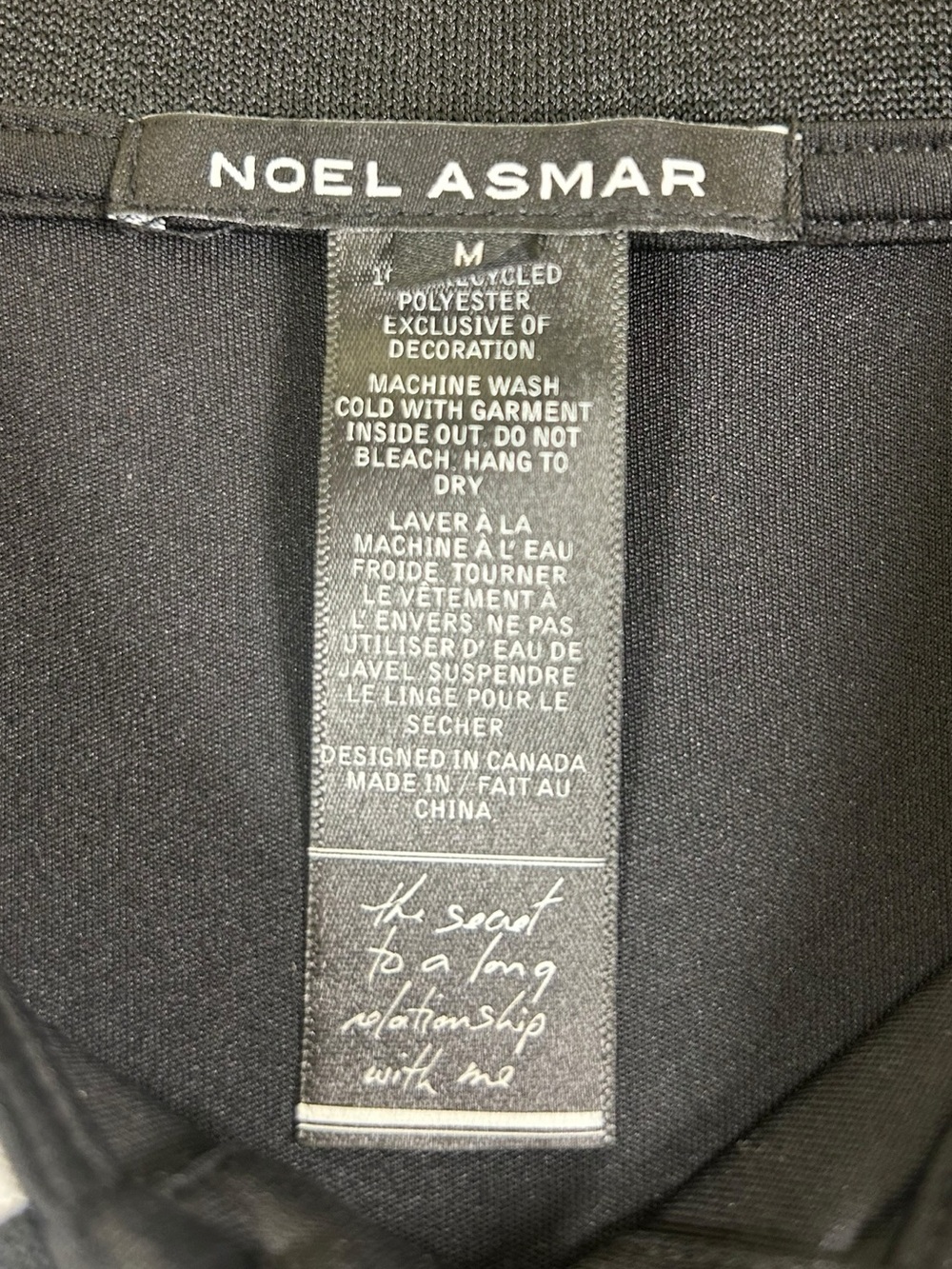 NOEL ASMAR Equestrian Sport Lux Polo Shirt Black White Trim UPF 50 Medium - Picture 5 of 8